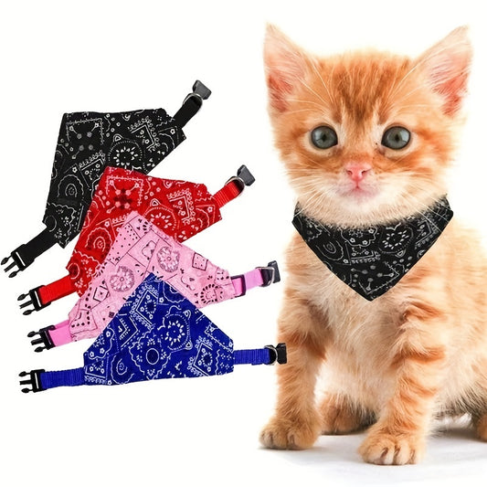 1pc Cashew Floral Graphic Dog Bandanas - Adjustable Triangle Pet Saliva Towel for Small and Medium Dogs and Cats - Stylish and Comfortable Pet Supplies